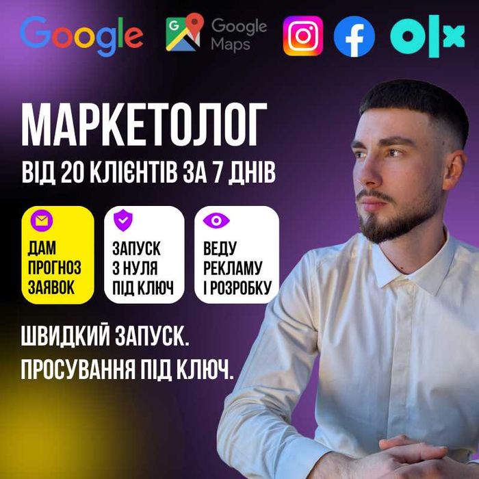 Маркетолог / Google ADS / Таргет Meta / Замовити сайт / Google Maps