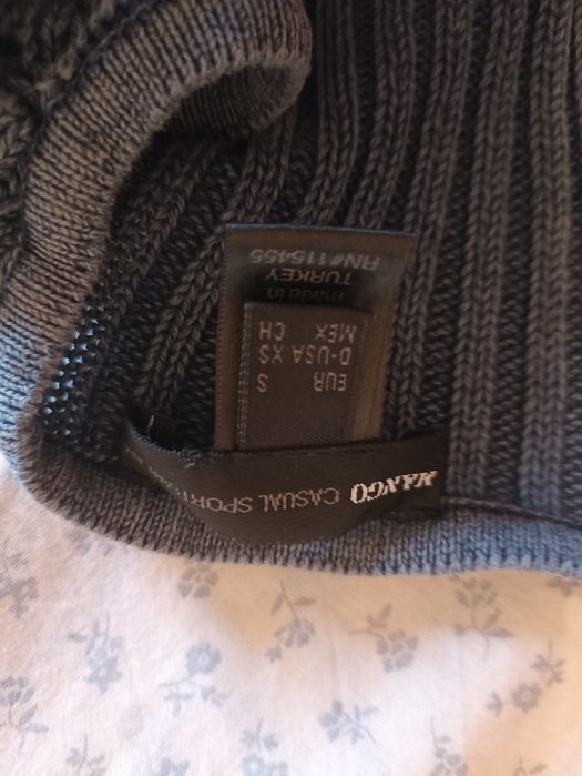 Vestido azul de linha da Mango