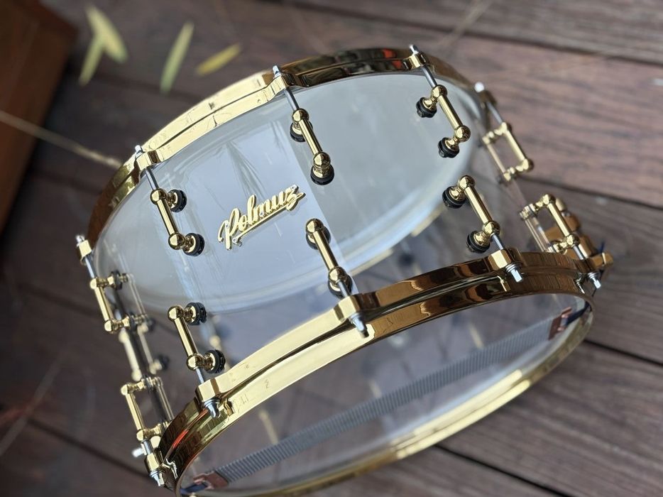 Polmuz - werbel akrylowy 14"x8" Transparent / Gold hardw.
