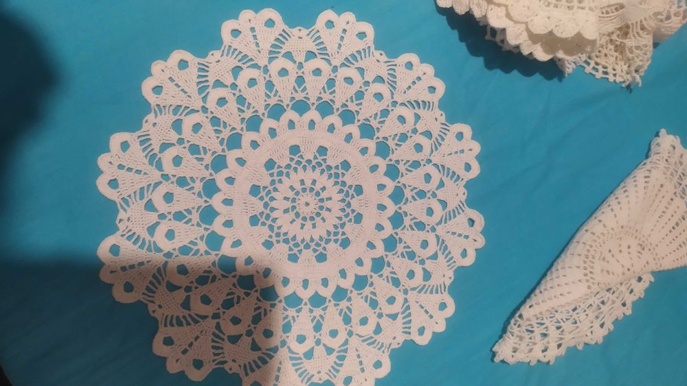 Ціна за 7 шт білі серветки  гачком в'язана серветка крючком салфетки