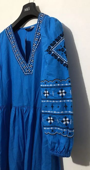 Платье вышиванка оверсайз M&S коттон