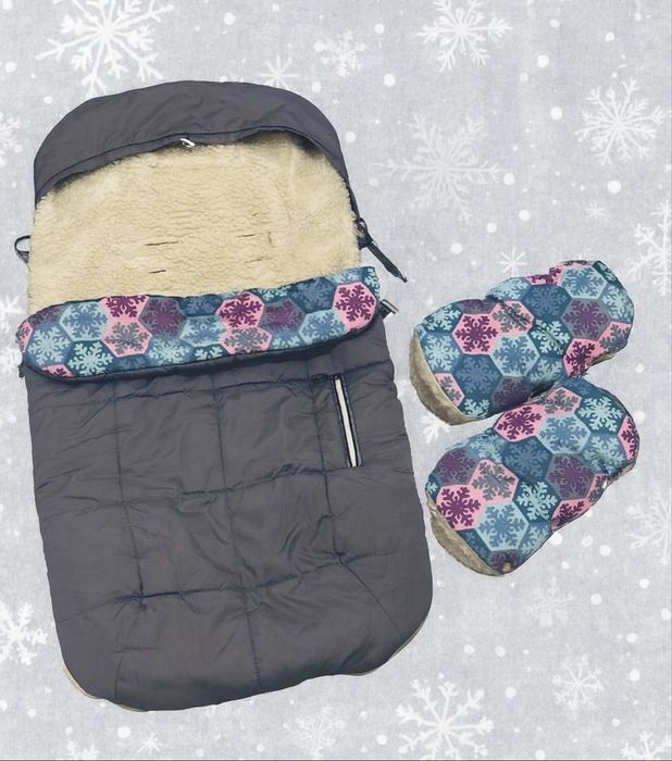 Футмуф конверт на осень и зиму ,рукавички на овчине