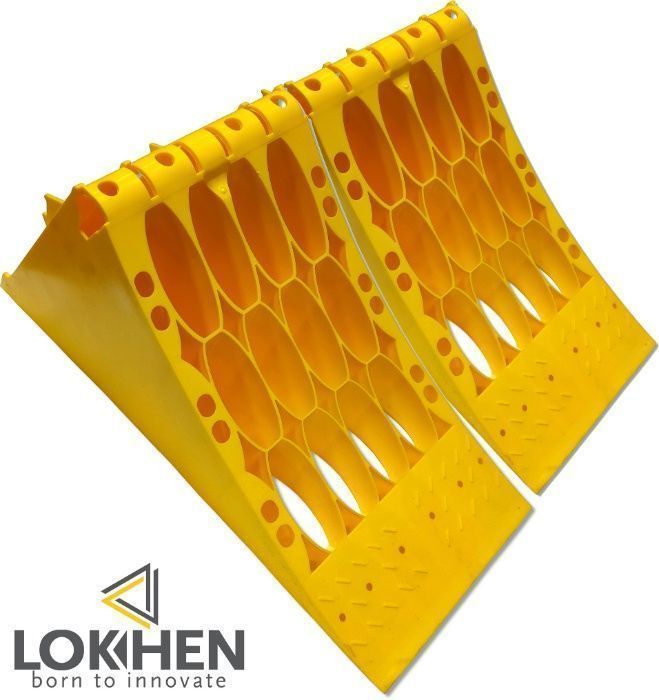 2x Blokada Klin Pod Koło 201mm E53 ADR TIR BUS+ WKŁADKA METAL [8347]
