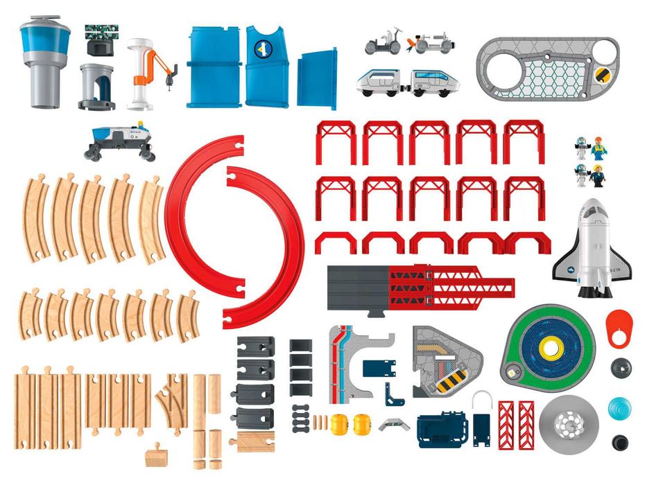 Playtive Drewniana kolejka - stacja kosmiczna 67 el.