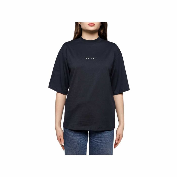 Футболка Marni Logo Crew Neck T-shirt Navy