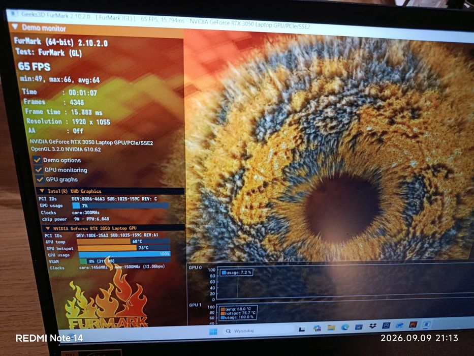 Idealny laptop i5 12 generacja 16 GB RAM RTX 3050 karton dokumenty Acer
