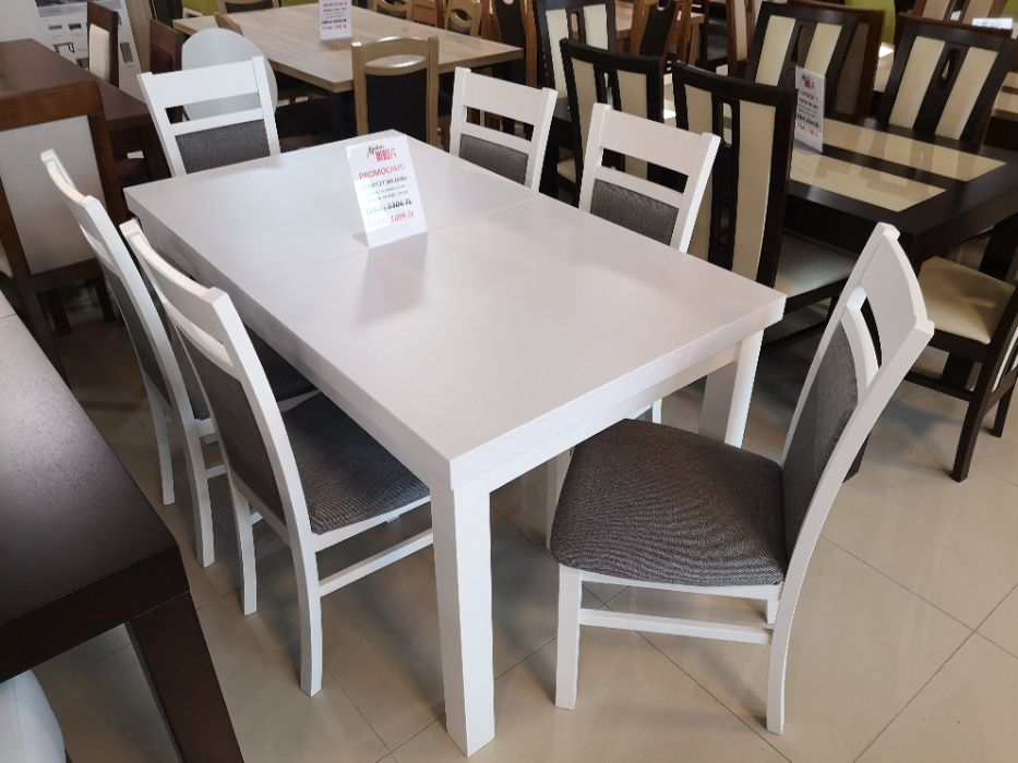 (764) Okazja! Stół rozkładany + 6 krzeseł 1480 zł wyprzedaż ekspozycji