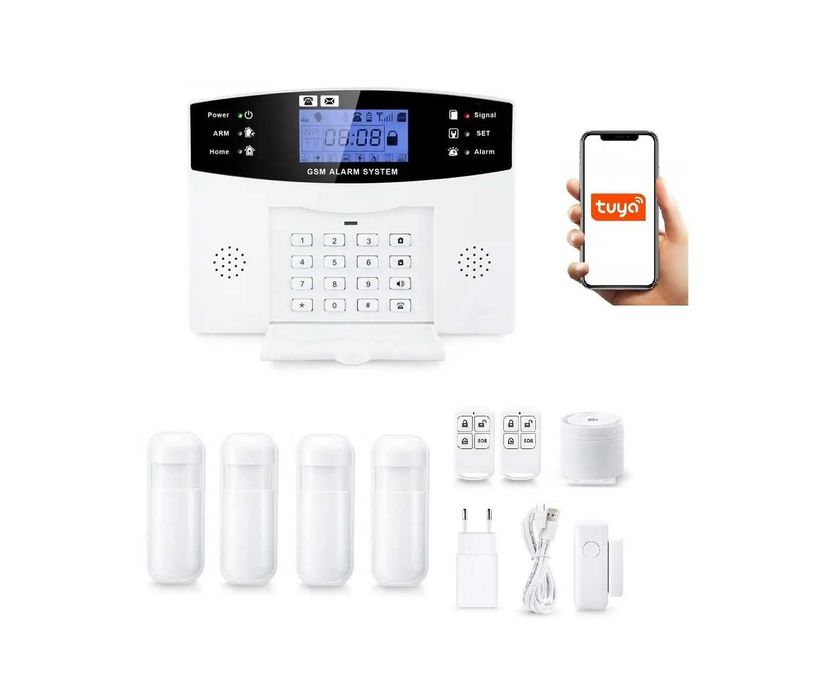 Bezprzewodowy Alarm System Gsm Wifi Sms Tuya Smart Po Polsku + 4Xpir
