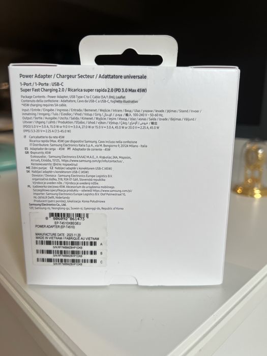 Carregador samsung (selado) Tipy C 45W