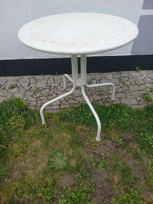 Stolik okrągły metalowy Ikea śr 70cm na balkon taras