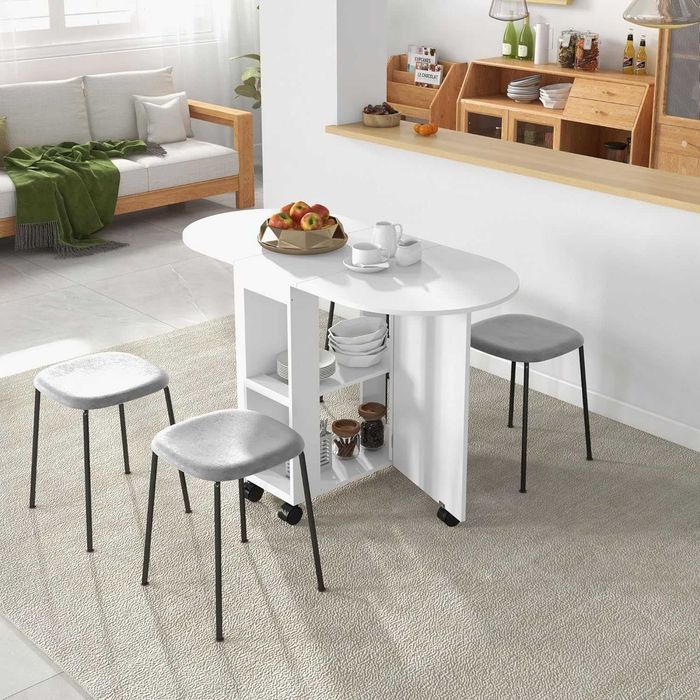 Mesa desdobrável, extensível e de apoio cozinha sala jantar  120x60x77
