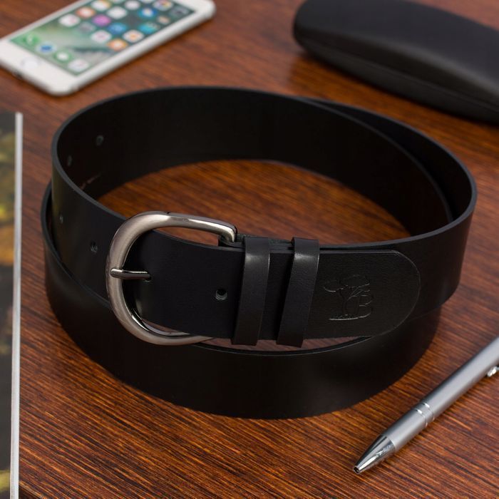 Skórzany pasek damski do spodni sukienki czarny skóra naturalna 4 cm