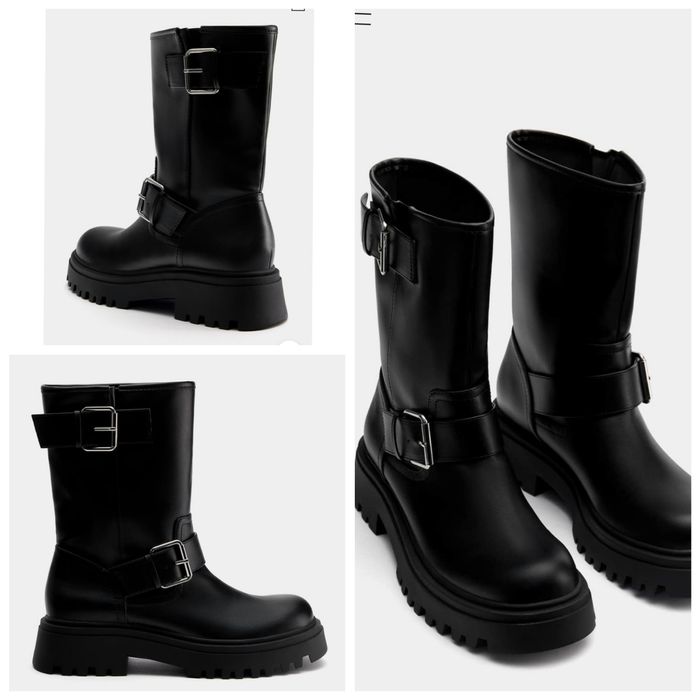 Нові чоботи черевики сапоги, демісезонні, шкіряні, Pull&bear, 38