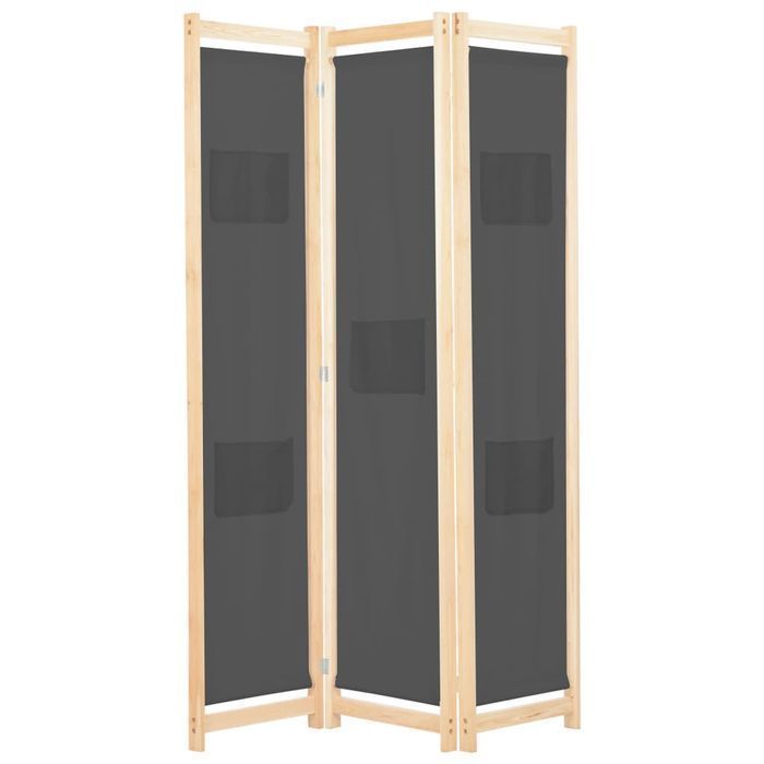 Vidaxl Parawan 3-Panelowy, Szary, 120X170X4 Cm, Tkanina
