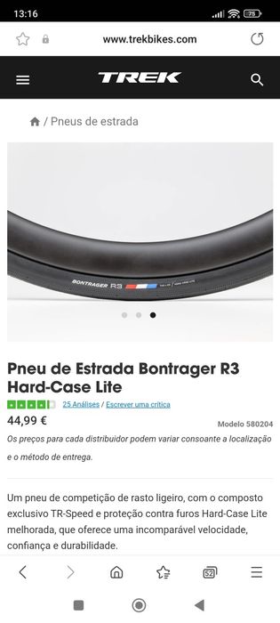 Pneus de estrada Bontrager R3 Hard-case Lite