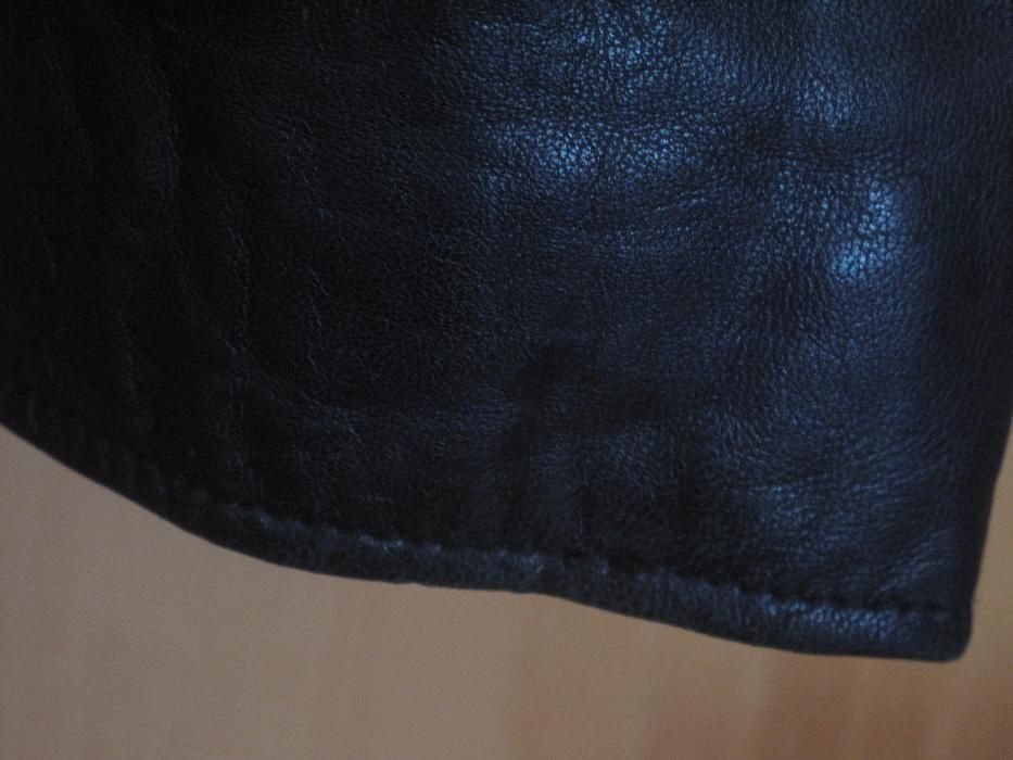 Blusão pele preta p/ senhora