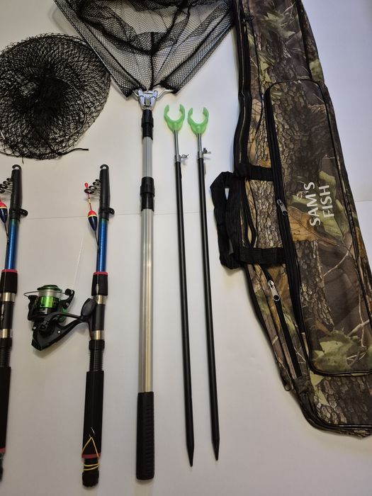 Набір Супер Двійка (удочки, катушки, підсак, садок, чехол, рогачі)