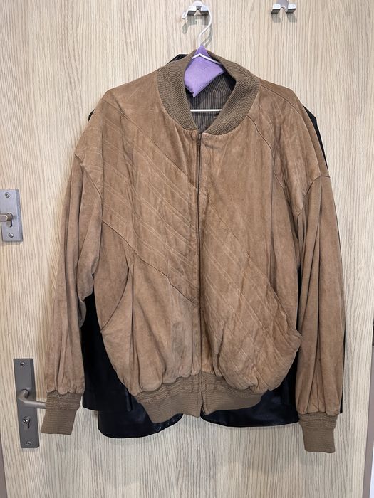 Zamszowa kurtka skórzany bomber