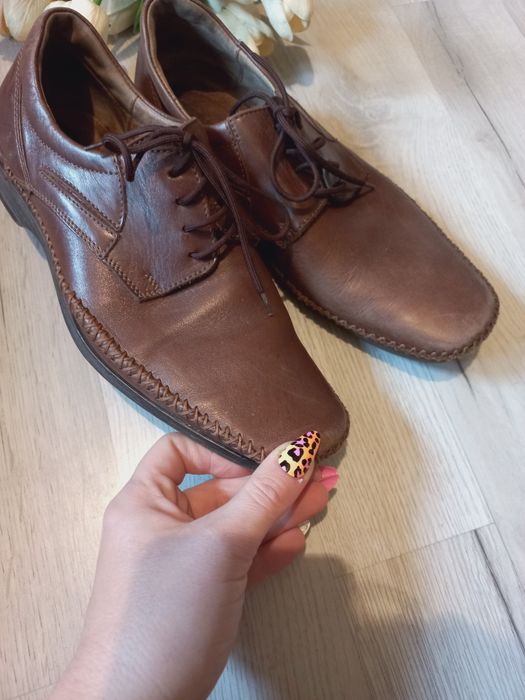 Eleganckie buty skórkowe brązowe 40