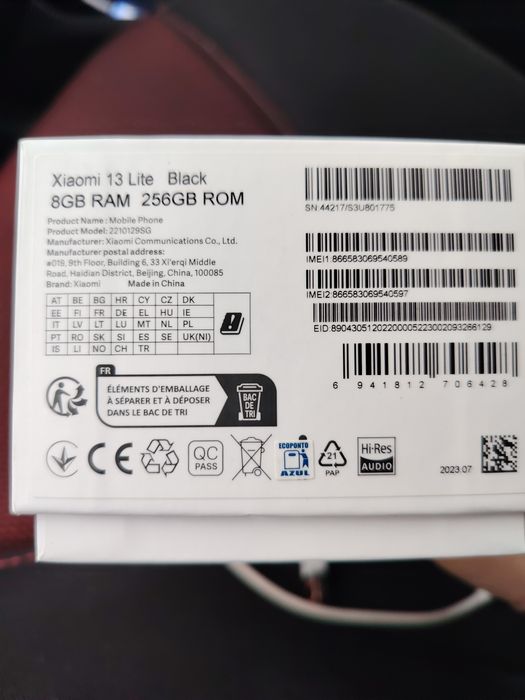 Xiaomi 13 lite 8GB RAM 256GB ROM