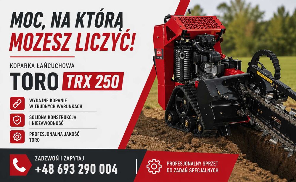 koparka łańcuchowa toro trx 250, 90 cm  - wynajem
