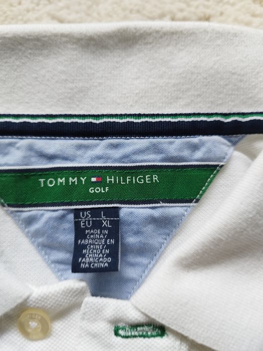 Tommy Hilfiger biała koszulka polo , męska  XL