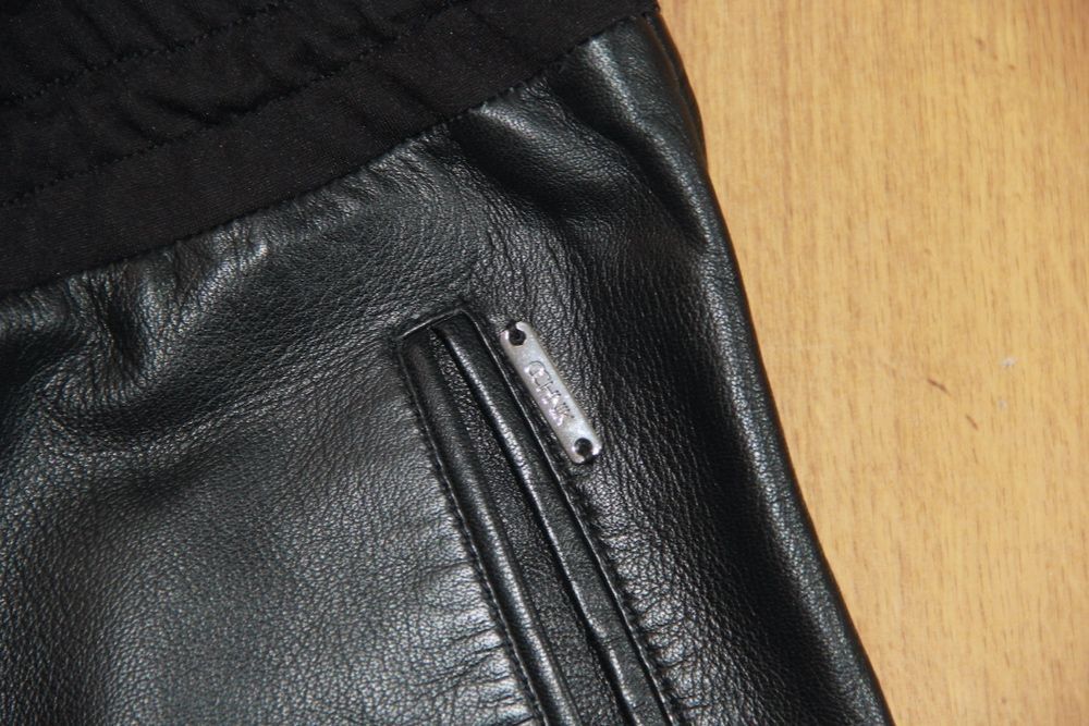 Skóra OWCZA ochnik skórzane czarne spodnie 36 s 34 xs motocykl pierre
