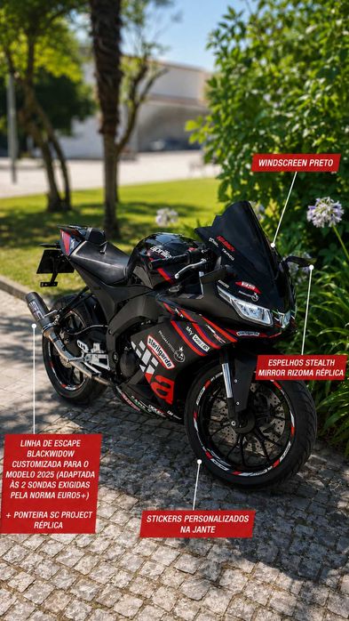 Aprilia RS 125 GP Replica 2025 – Euro5+ | 1 de 6 unidades em Portugal | Com Quickshifter | Vem com e (capacete, casaco, luvas e peças originais)