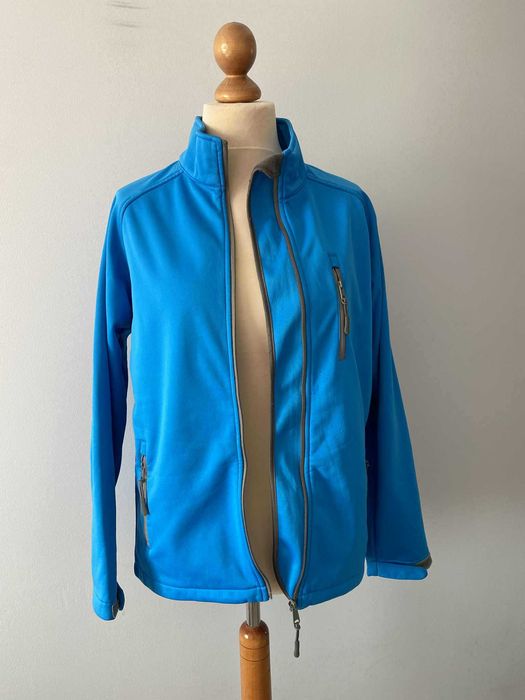 Bluza softshell kurtka sportowa trekkingowa niebieska polar M