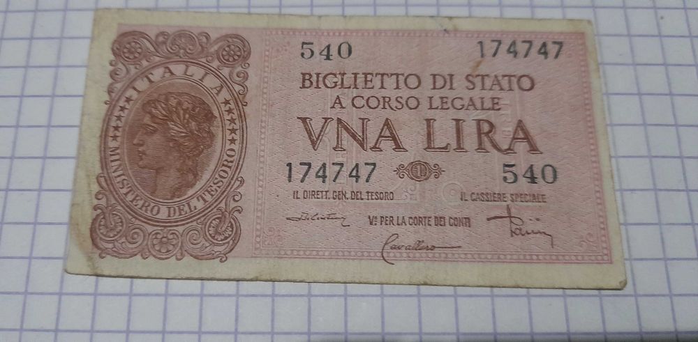 banknot Italia 1944 bezcyrkulacyjny oryginał