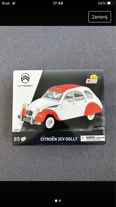 Samochód Citroen 2CV dolly klocki Cobi 24513