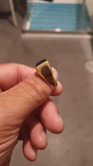 Anel de ouro pedra onix