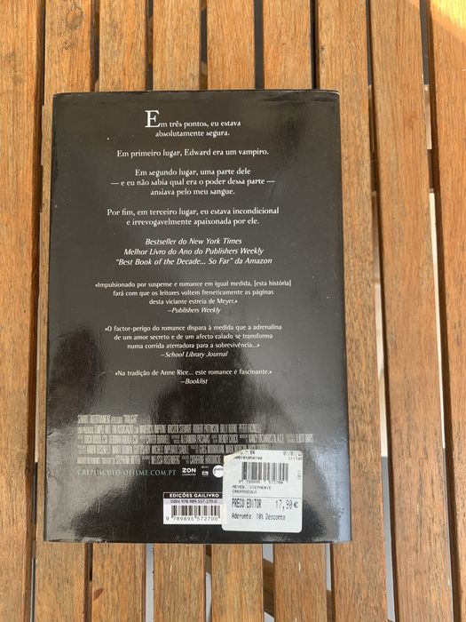Livro “Crepúsculo” – stephenie Meyer (edição portuguesa)