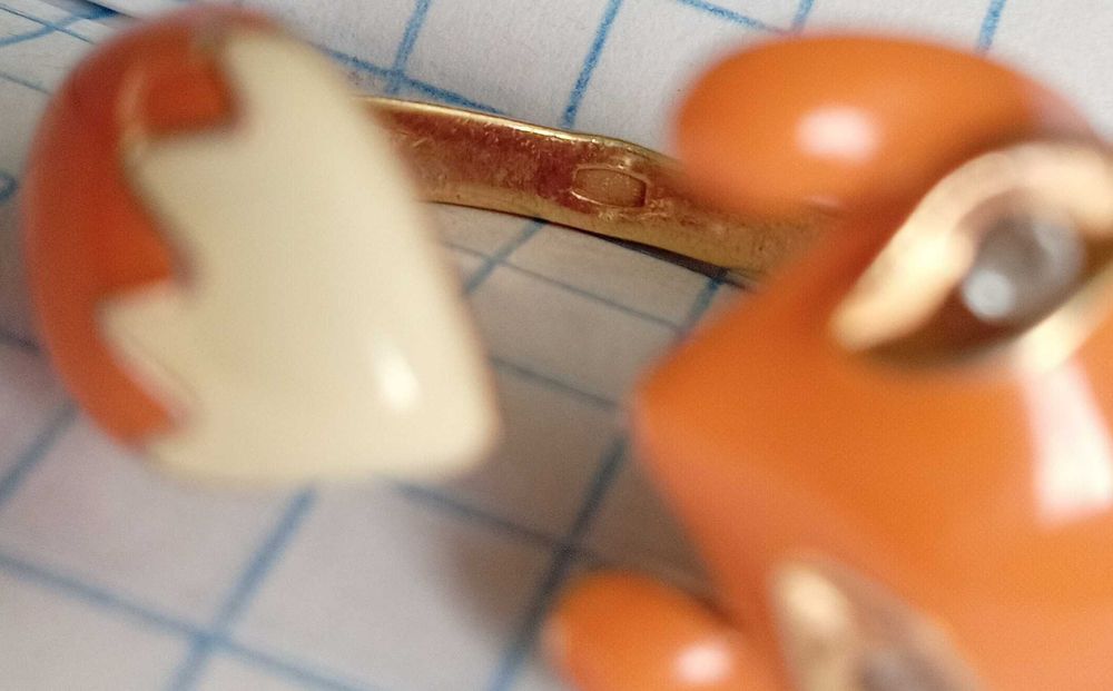 Кольцо перстень срібло 925 проба. Лисичка. Емаль. Розмір 19