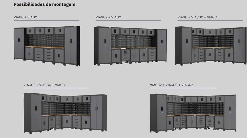 Armários Modulares Garagem/Oficina VITO - Faça a sua combinação! JL20
