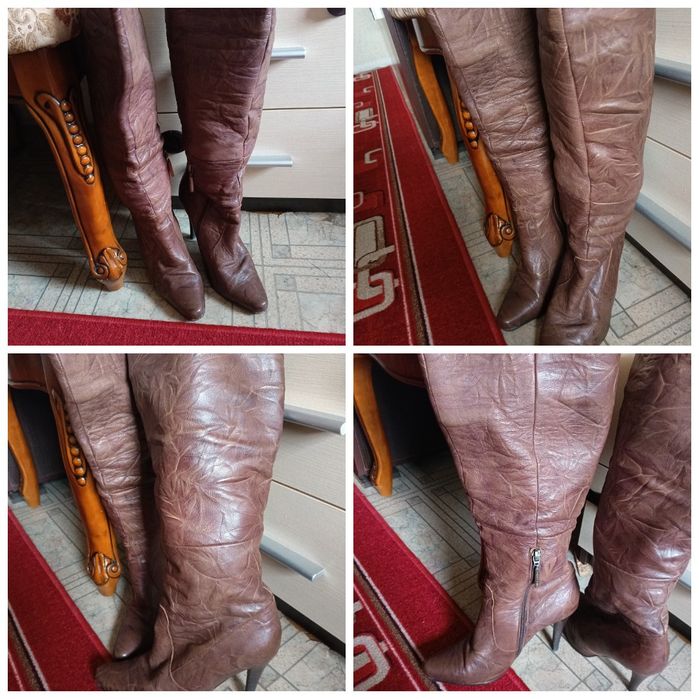 Женские сапоги 39р кожаные