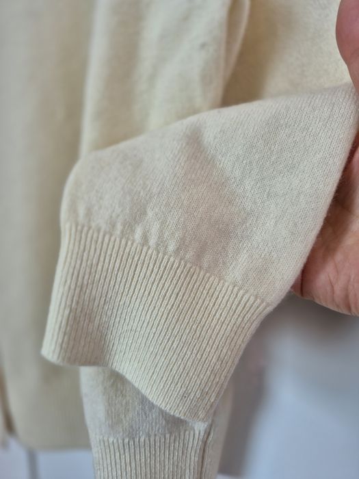 Kardigan wełniany 100% wool wełna kremowy Massimo Dutti L/XL