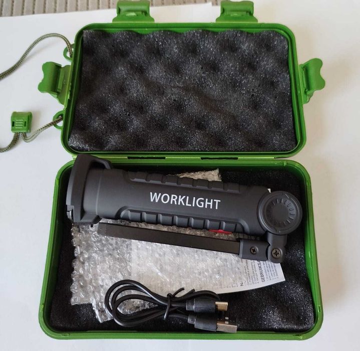 Lanterna LED COB recarregável magnética com caixa