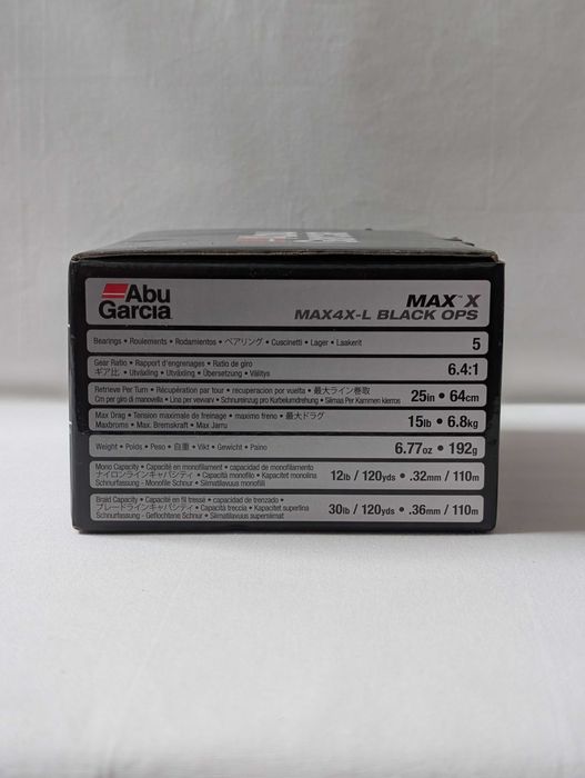 Carreto Abu Garcia Max4 X-L Black Ops (Mão Esquerda) - Não usado