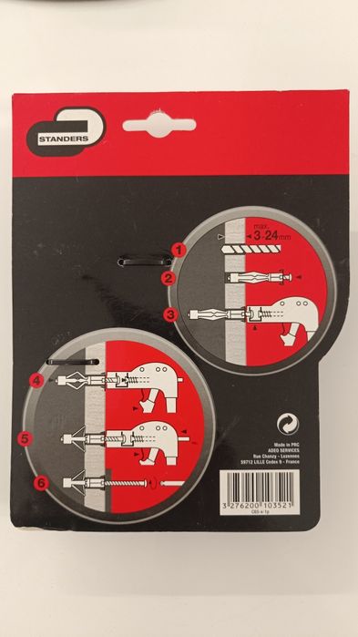 Kleszcze do metalowych kołków. Płyta gipsowa.