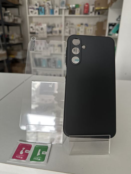 Szkło hartowane i etui silikonowe czarne do SAMSUNG A16