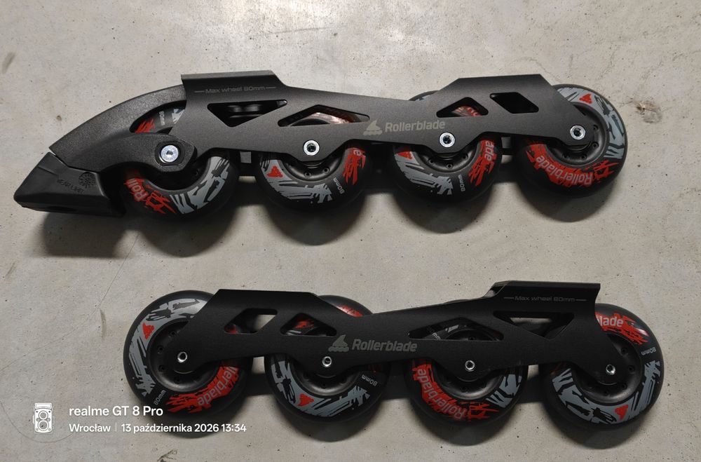 Rollerblade RB80 szyny + kółka+ łożyska