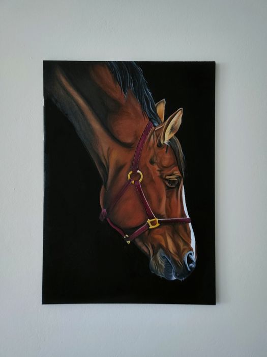 Obraz olejny głowa konia