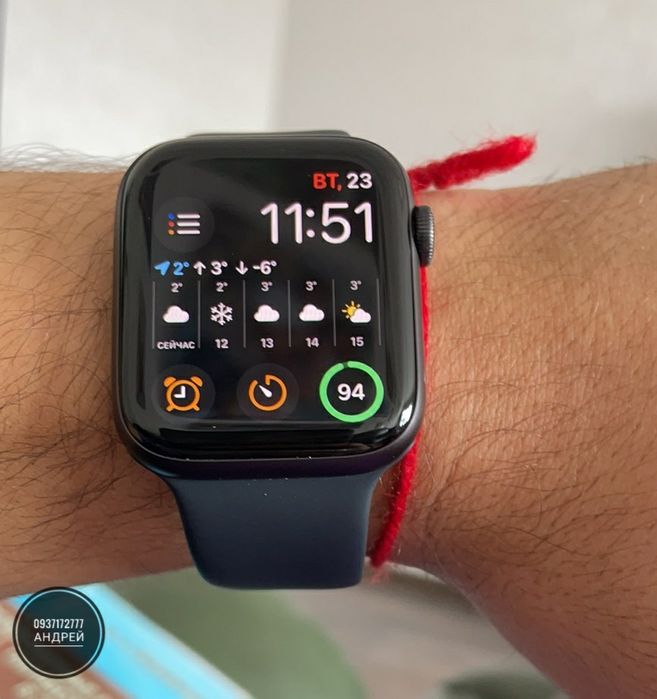 Стекло изогнутое на УФ клею Apple Watch 44/ 40 mm/ 41/ 45 мм Скло