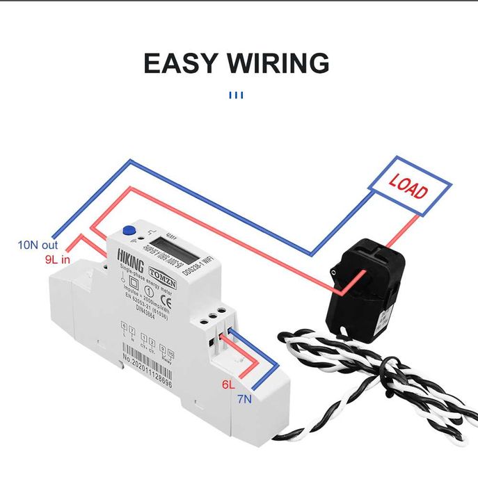 Contador/analizador/Medidor/Interruptor energia elétrica WIFI