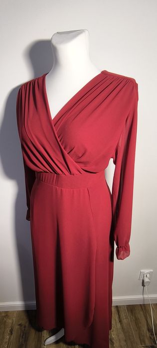 Nowa sukienka bordową długa włoska xl-3xl