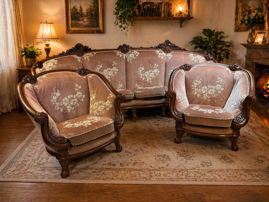 Włoski Zestaw Komplet Wypoczynkowy Mega Sofa 4 osobowa 2 Fotele 411 Italy meble stylowe włoskie kanapa Bardzo Wygodny