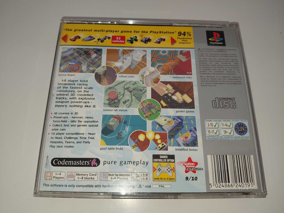 psx psone MICRO MACHINES V3 wyścigi samochodowe 1-4 graczy kultowa gra