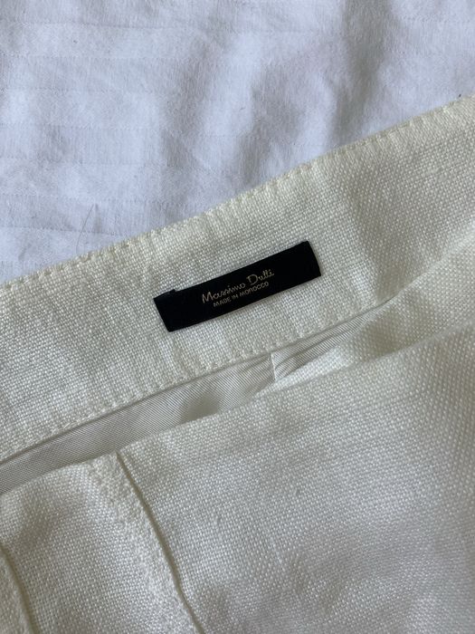 Лляна спідниця Massimo Dutti (100% льон) / назапах / молочна S