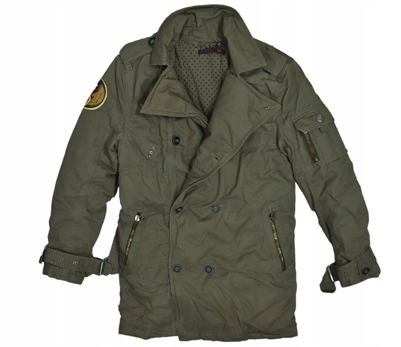 Levis Dwurzędowy Ocieplany Płaszcz Z Motywem Wojskowym M